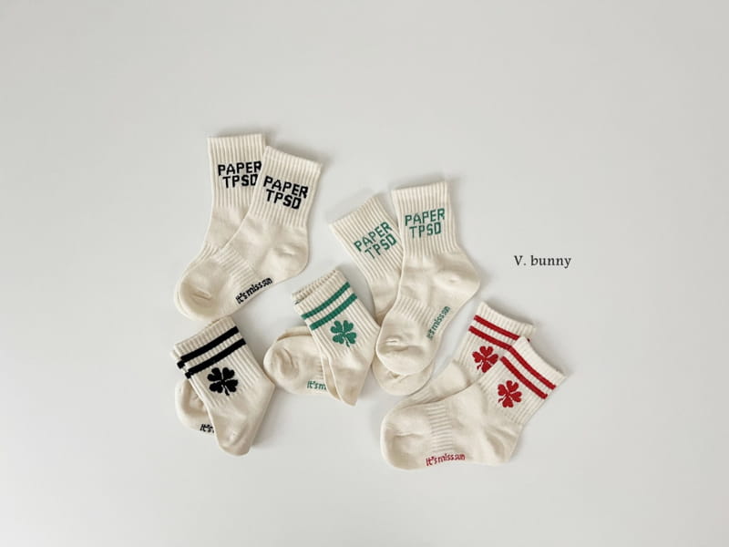 V Bunny - Korean Children Fashion - #designkidswear - Clober Socks Set - 8