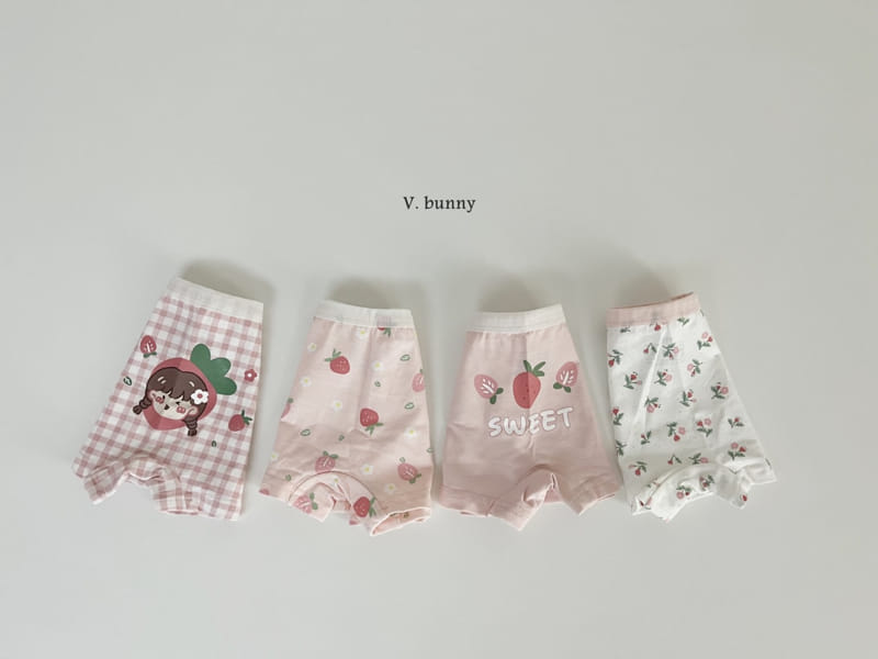 V Bunny - Korean Children Fashion - #designkidswear - N115 Strawberry Mochi Underwear Set