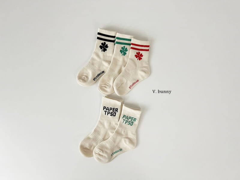 V Bunny - Korean Children Fashion - #discoveringself - Clober Socks Set - 9