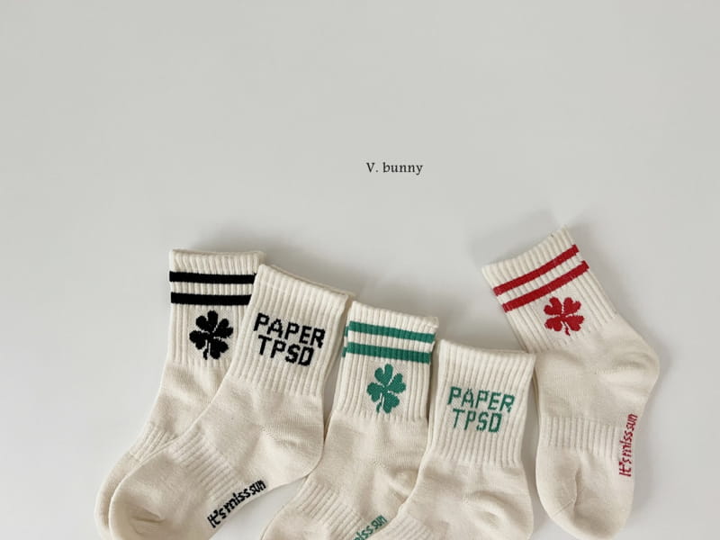 V Bunny - Korean Children Fashion - #fashionkids - Clober Socks Set - 10