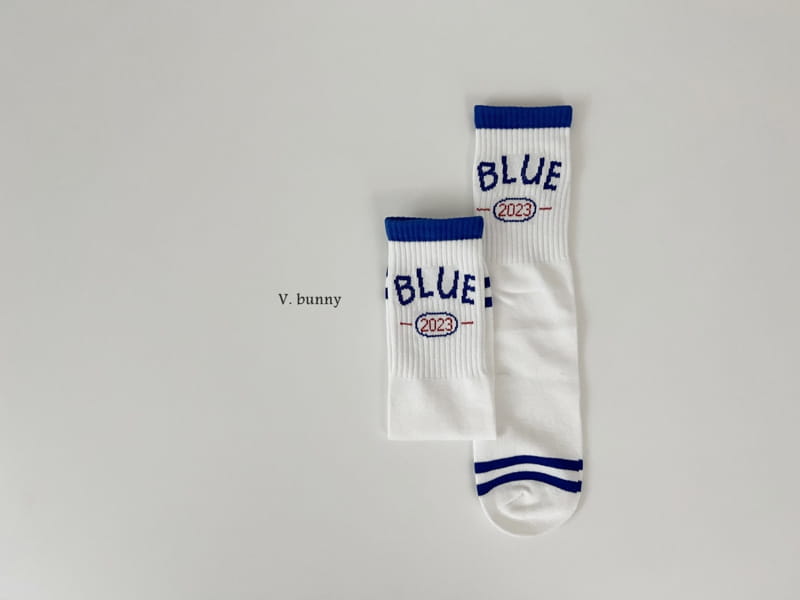 V Bunny - Korean Children Fashion - #fashionkids - Blue Socks Set - 4