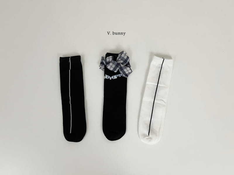 V Bunny - Korean Children Fashion - #kidsshorts - Line Ribbon Socks Set