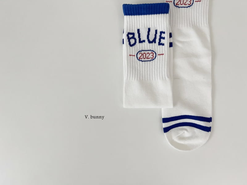 V Bunny - Korean Children Fashion - #kidsstore - Blue Socks Set - 5