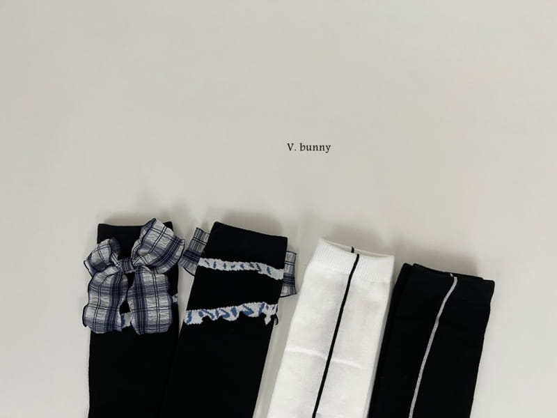 V Bunny - Korean Children Fashion - #kidsstore - Line Ribbon Socks Set - 2