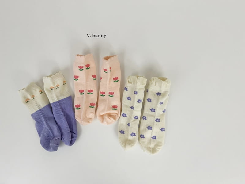 V Bunny - Korean Children Fashion - #kidsstore - Lavendar Socks Set - 8