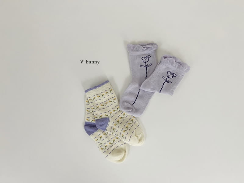 V Bunny - Korean Children Fashion - #kidzfashiontrend - Lavendar Socks Set - 9