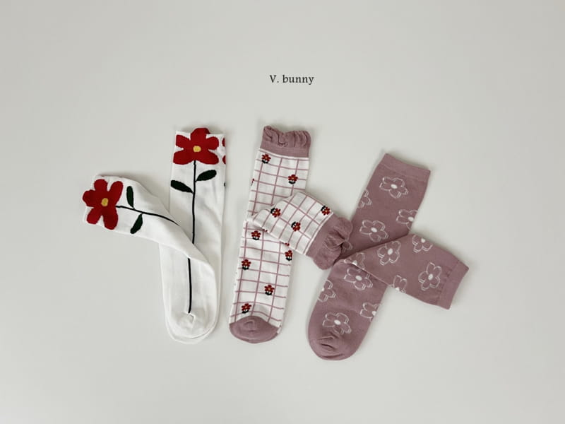 V Bunny - Korean Children Fashion - #littlefashionista - Pineapple Flower Socks Set - 2