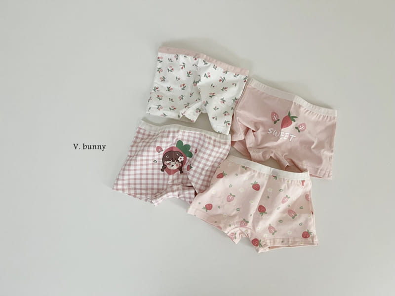 V Bunny - Korean Children Fashion - #littlefashionista - N115 Strawberry Mochi Underwear Set - 8