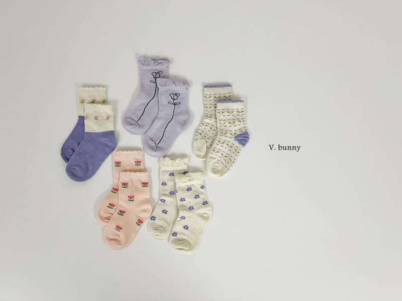V Bunny - Korean Children Fashion - #magicofchildhood - Lavendar Socks Set - 12