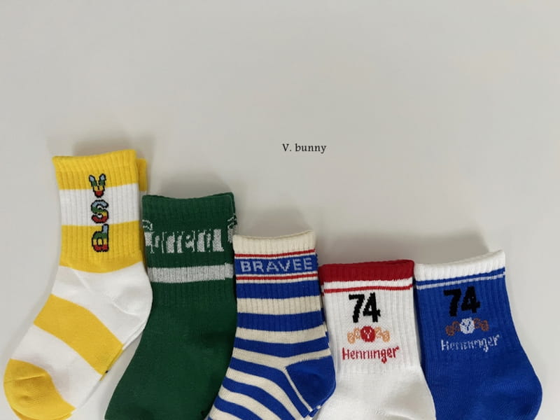 V Bunny - Korean Children Fashion - #magicofchildhood - 74 Socks Set - 11