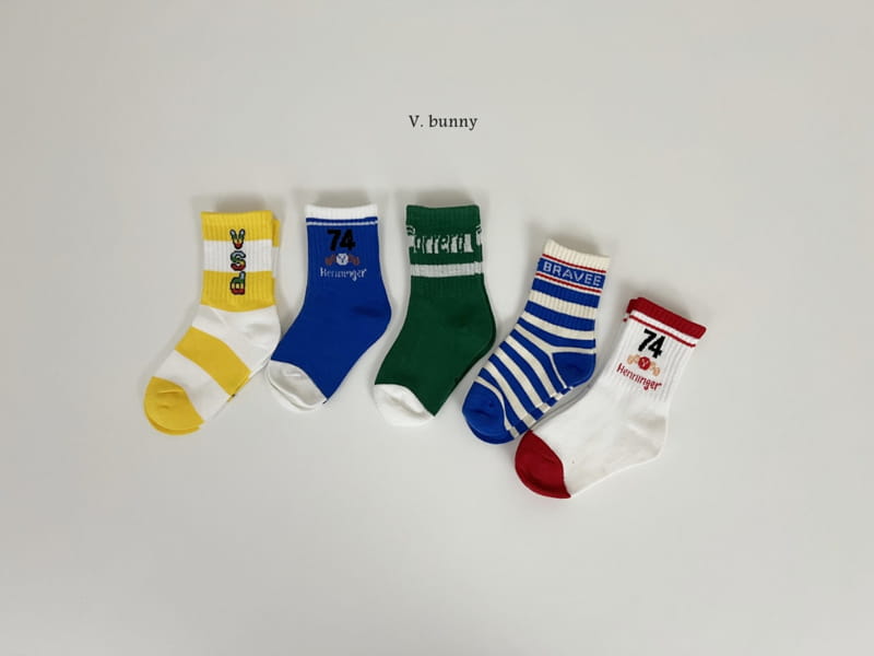 V Bunny - Korean Children Fashion - #minifashionista - 74 Socks Set - 12