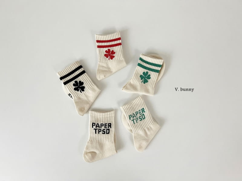 V Bunny - Korean Children Fashion - #prettylittlegirls - Clober Socks Set - 2