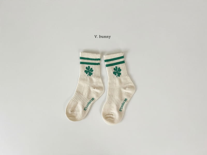 V Bunny - Korean Children Fashion - #todddlerfashion - Clober Socks Set - 3