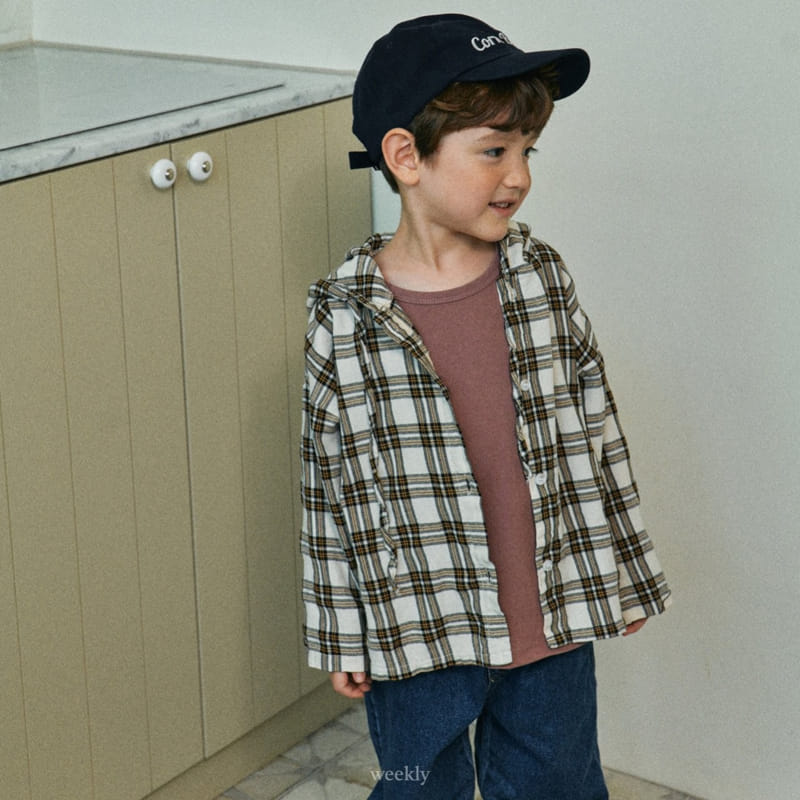 Weekly - Korean Children Fashion - #designkidswear - Paul Check Hoody Jumper - 9