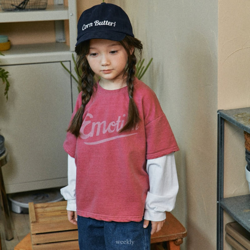Weekly - Korean Children Fashion - #fashionkids - Emotion Layered Sweatshirt - 3