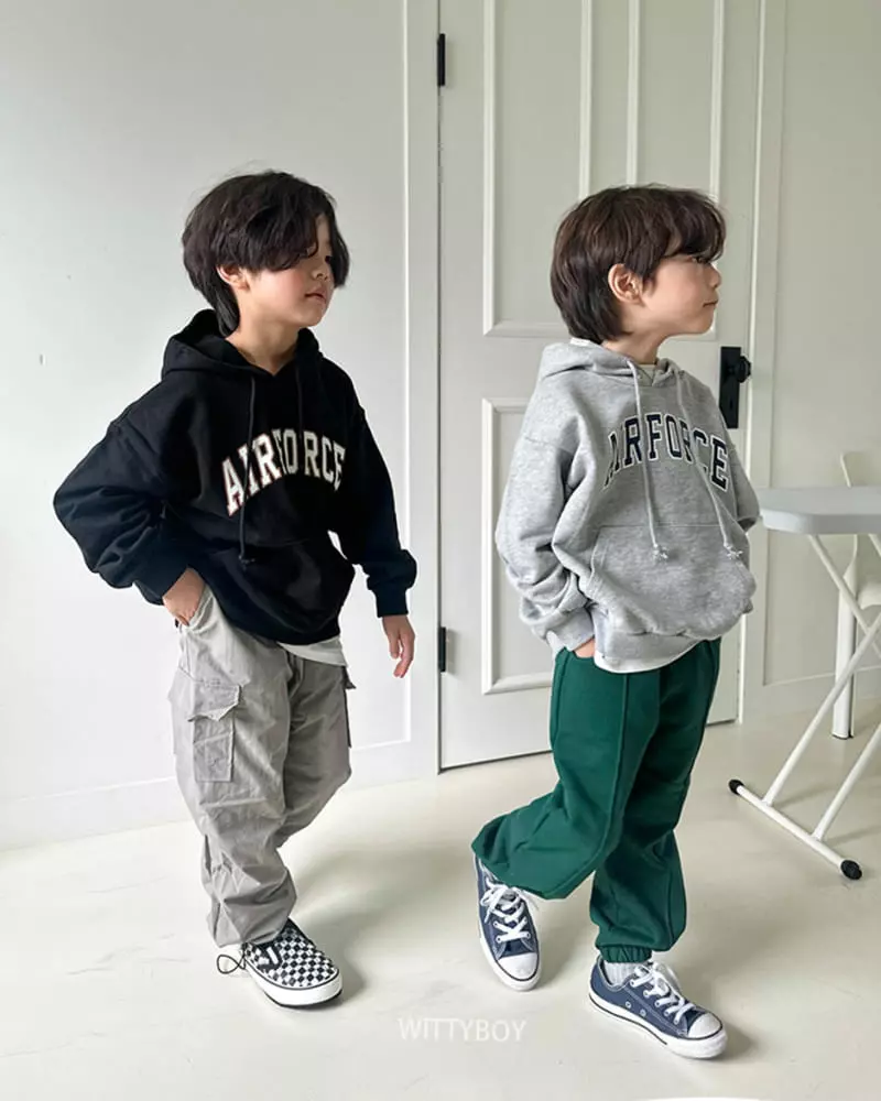 Witty Boy - Korean Children Fashion - #childofig - Air Force Hoody - 12