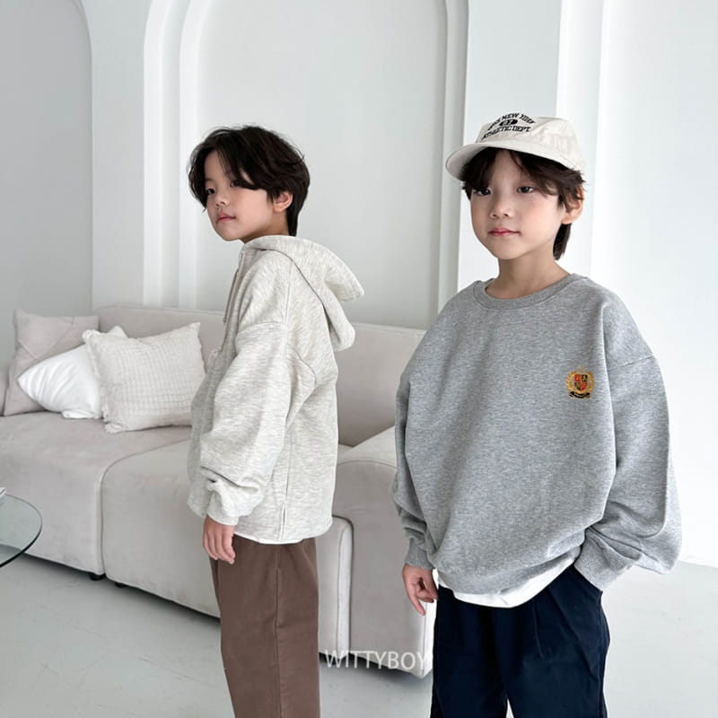 Witty Boy - Korean Children Fashion - #kidsstore - Crwon Sweatshirt - 8