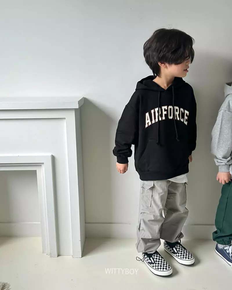 Witty Boy - Korean Children Fashion - #todddlerfashion - Air Force Hoody - 9