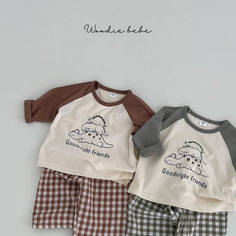 Woodie - Korean Baby Fashion - #onlinebabyshop - Jurrasic Top Bottom Set