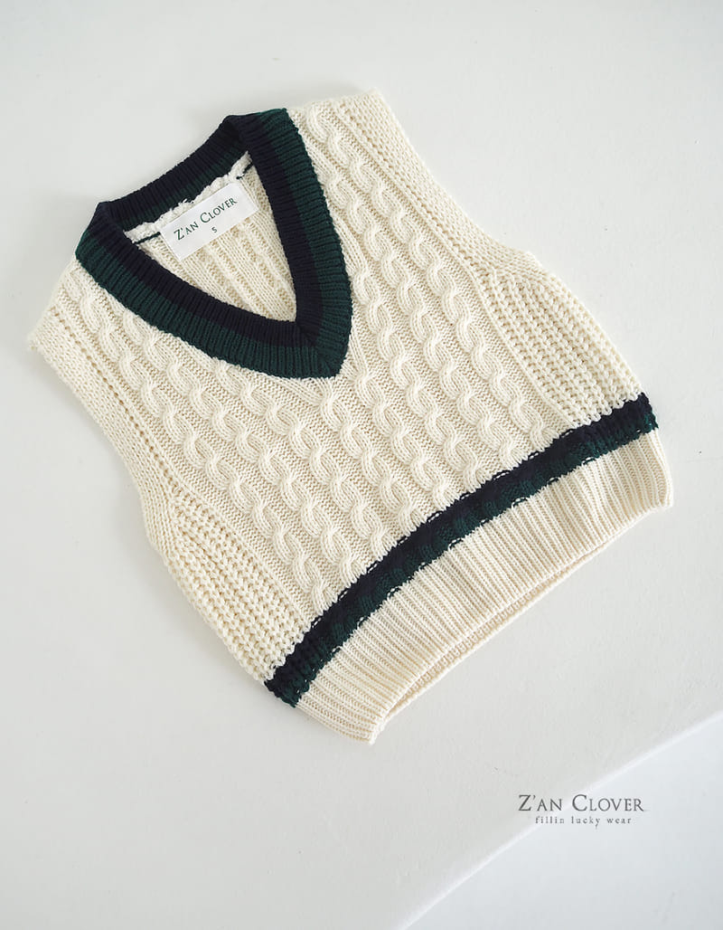 Zan Clover - Korean Children Fashion - #designkidswear - Twist Knit Vest - 6