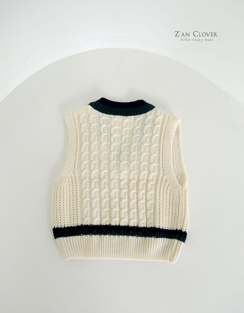 Zan Clover - Korean Children Fashion - #fashionkids - Twist Knit Vest - 8