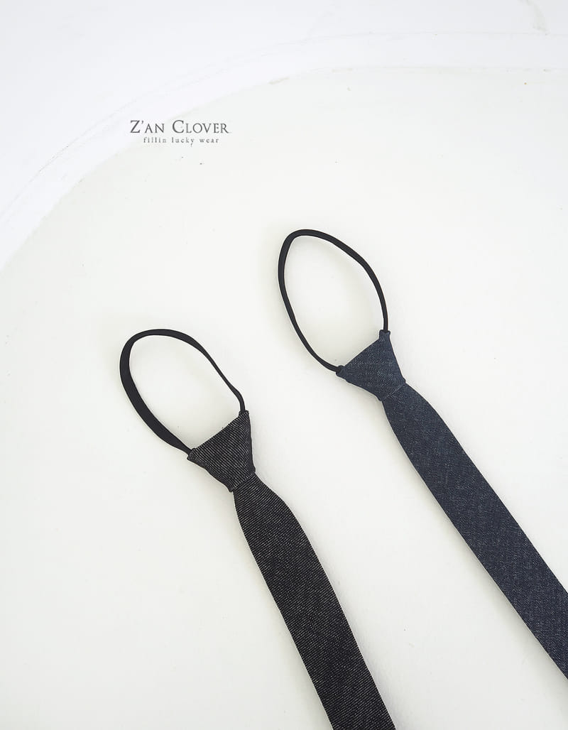 Zan Clover - Korean Children Fashion - #kidsshorts - Denim Neck Tie - 3