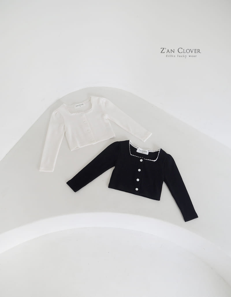 Zan Clover - Korean Children Fashion - #kidsstore - Rib Square Cardigan