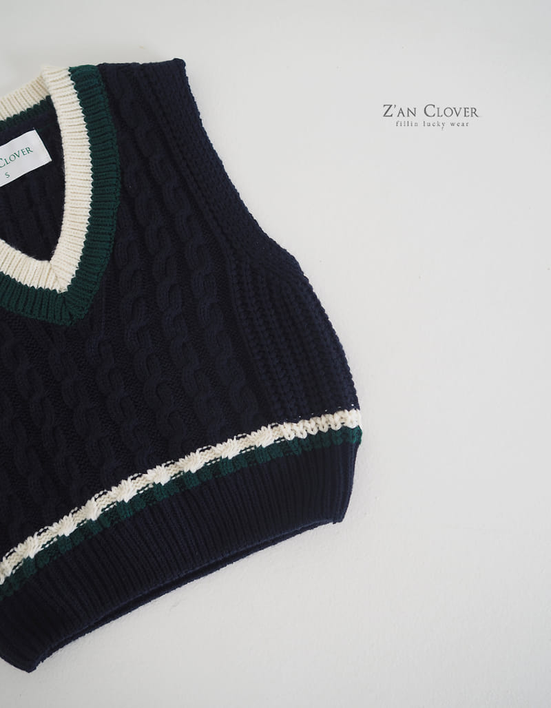 Zan Clover - Korean Children Fashion - #kidzfashiontrend - Twist Knit Vest - 11