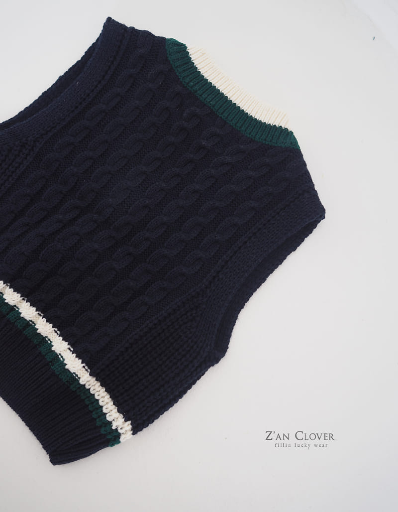 Zan Clover - Korean Children Fashion - #toddlerclothing - Twist Knit Vest - 2