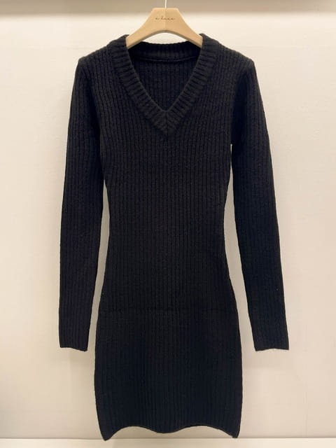 Adaze - Korean Women Fashion - #vintageinspired - Cash Slim Knit One-piece - 12
