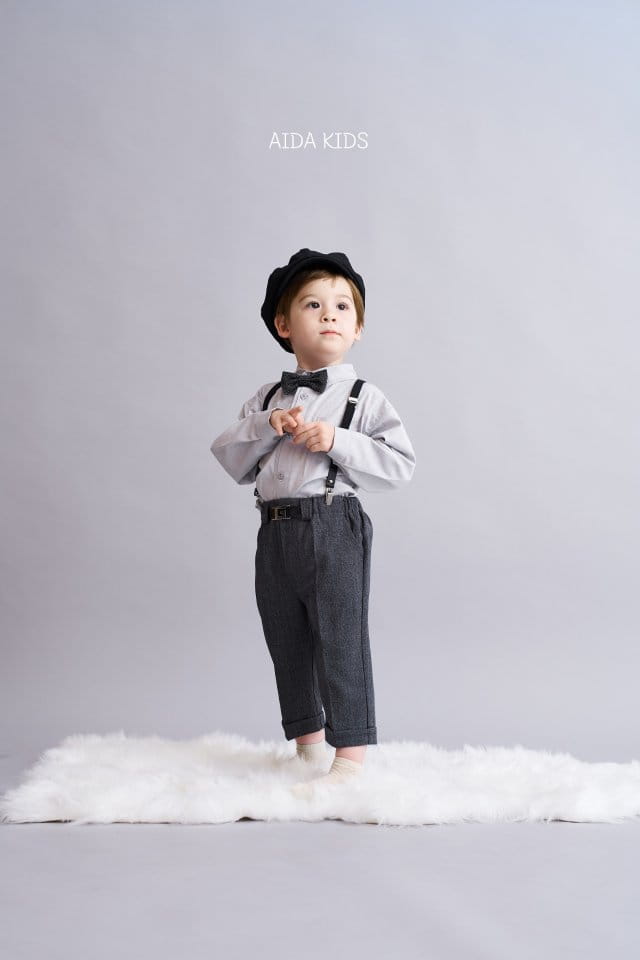 Aida - Korean Children Fashion - #kidsshorts - Gray Shirt - 7