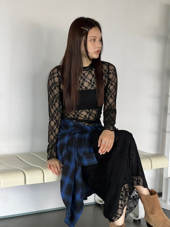 Bricklane - Korean Women Fashion - #womensfashion - Terry Lace Turtleneck Tee - 7
