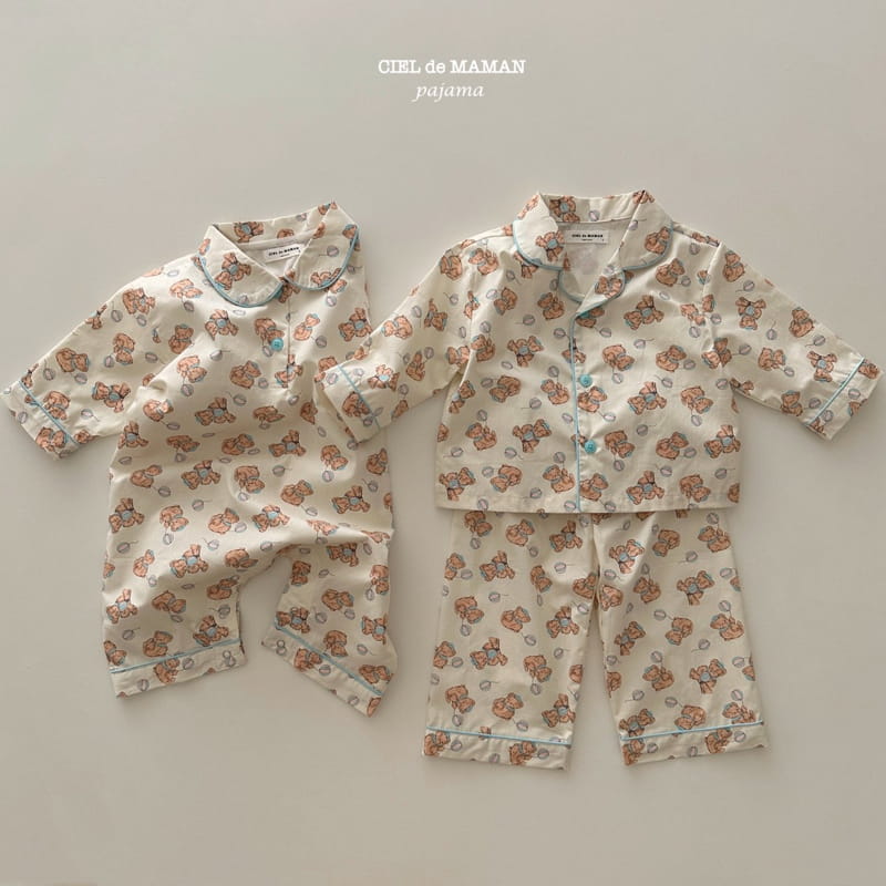 Ciel De Maman - Korean Baby Fashion - #babyootd - Bear Pajama Bebe - 2