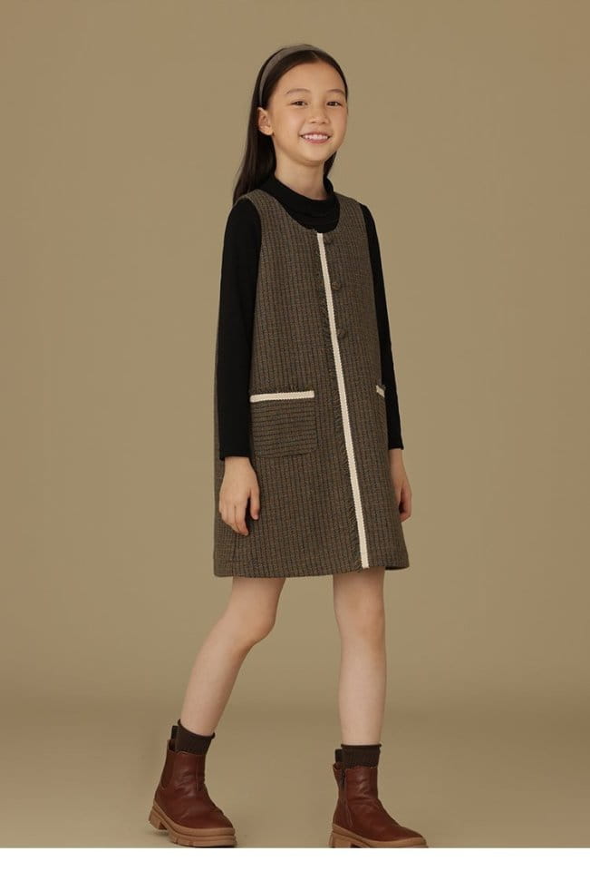 Ciel De Maman - Korean Children Fashion - #childrensboutique - Wool Pocket One-piece - 6