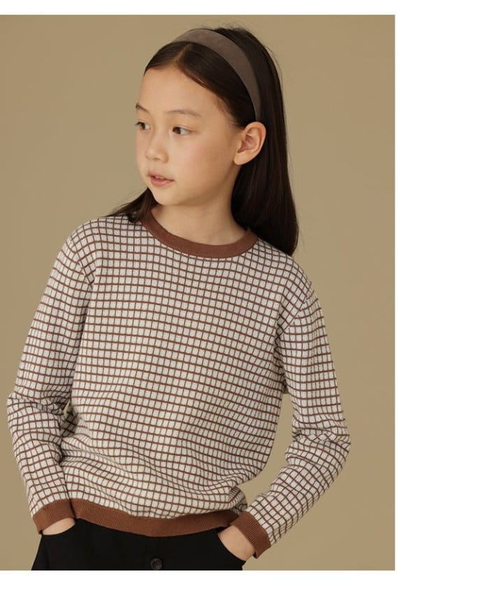 Ciel De Maman - Korean Children Fashion - #childrensboutique - Skin Check Knit Tee - 8
