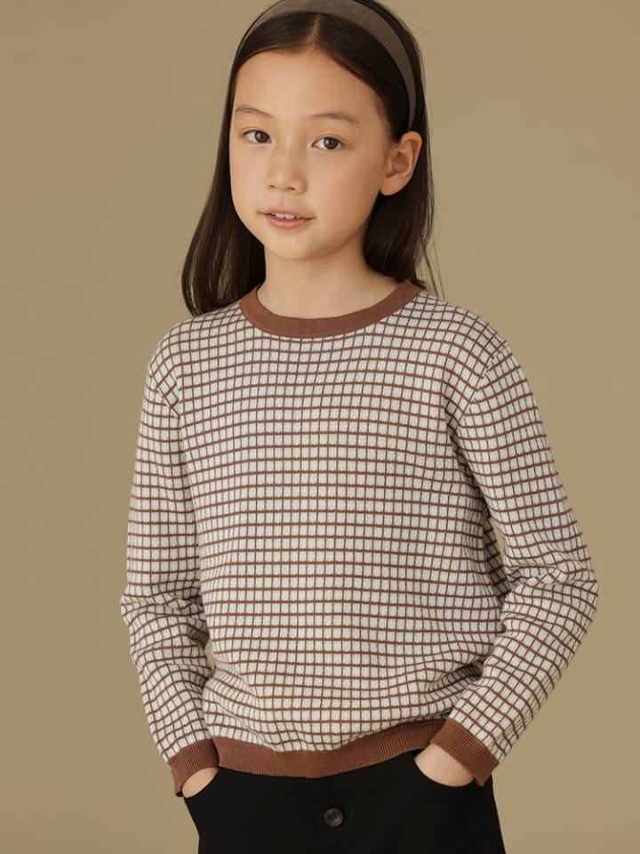Ciel De Maman - Korean Children Fashion - #fashionkids - Skin Check Knit Tee - 11