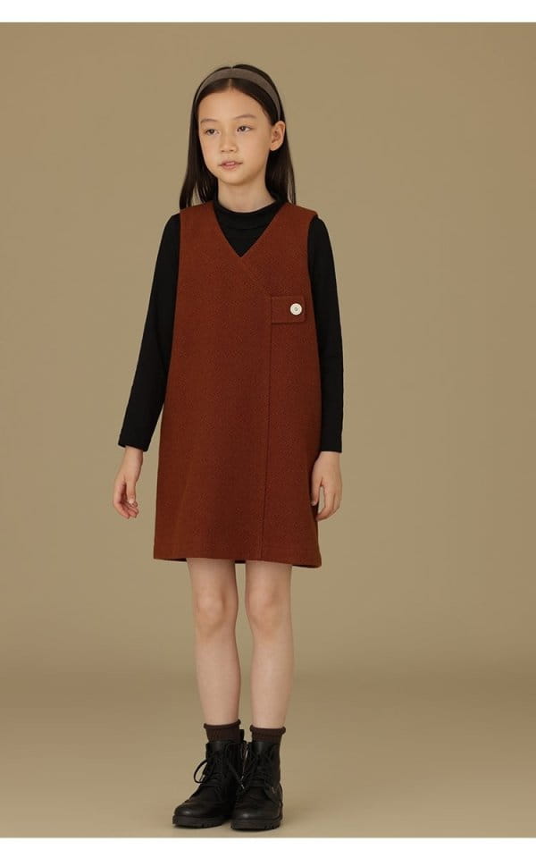 Ciel De Maman - Korean Children Fashion - #kidsstore - V Neck Sleeveless One-piece - 3