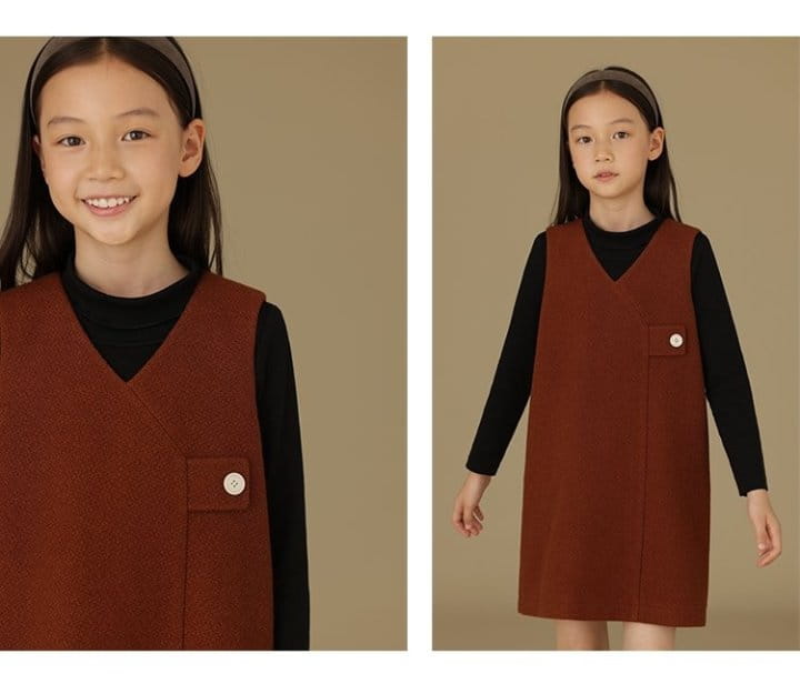 Ciel De Maman - Korean Children Fashion - #kidsstore - V Neck Sleeveless One-piece - 4