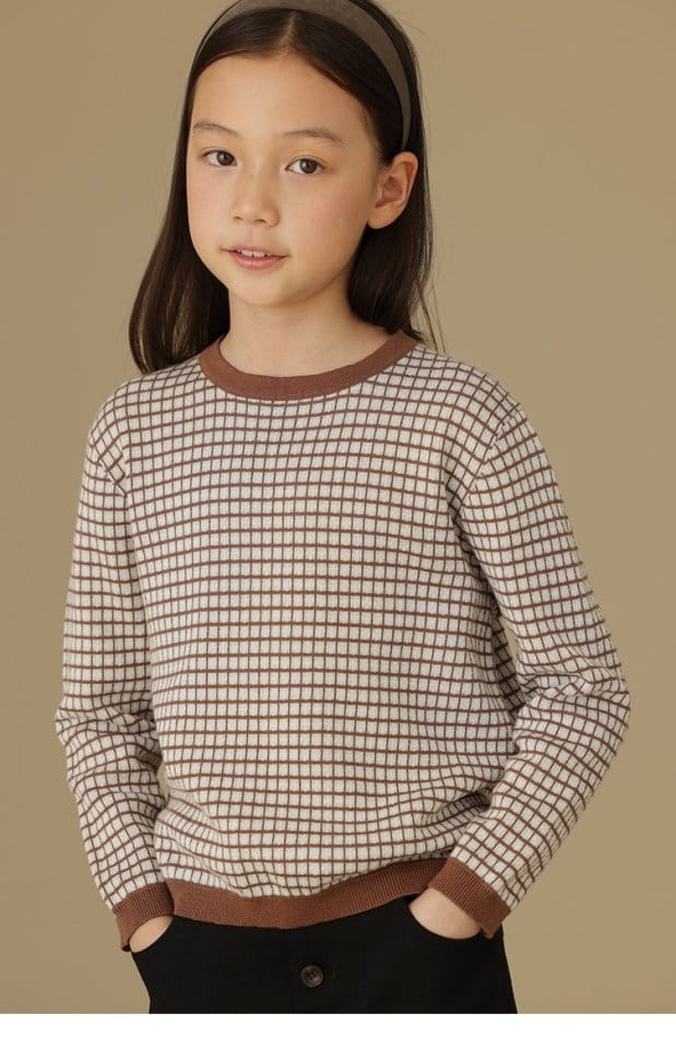 Ciel De Maman - Korean Children Fashion - #magicofchildhood - Skin Check Knit Tee