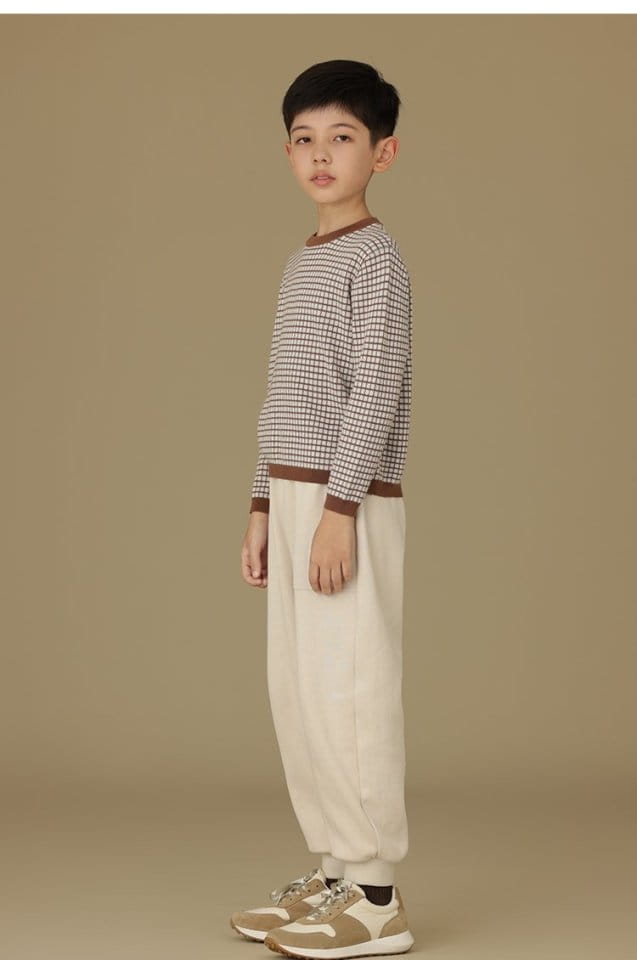 Ciel De Maman - Korean Children Fashion - #stylishchildhood - Skin Check Knit Tee - 6