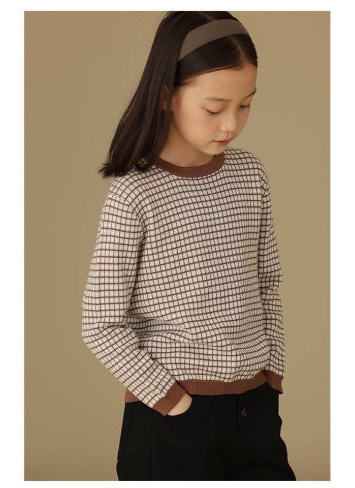Ciel De Maman - Korean Children Fashion - #prettylittlegirls - Skin Check Knit Tee - 4