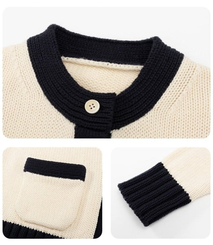Ciel De Maman - Korean Children Fashion - #toddlerclothing - Single Button Collar Cardigan - 10