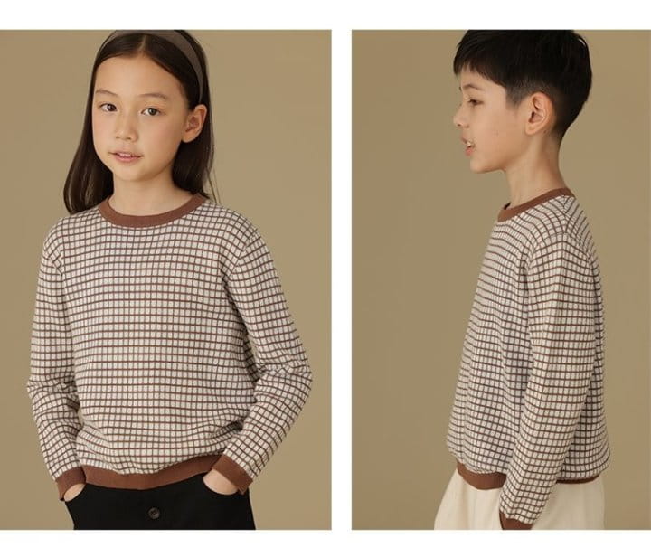 Ciel De Maman - Korean Children Fashion - #toddlerclothing - Skin Check Knit Tee - 5