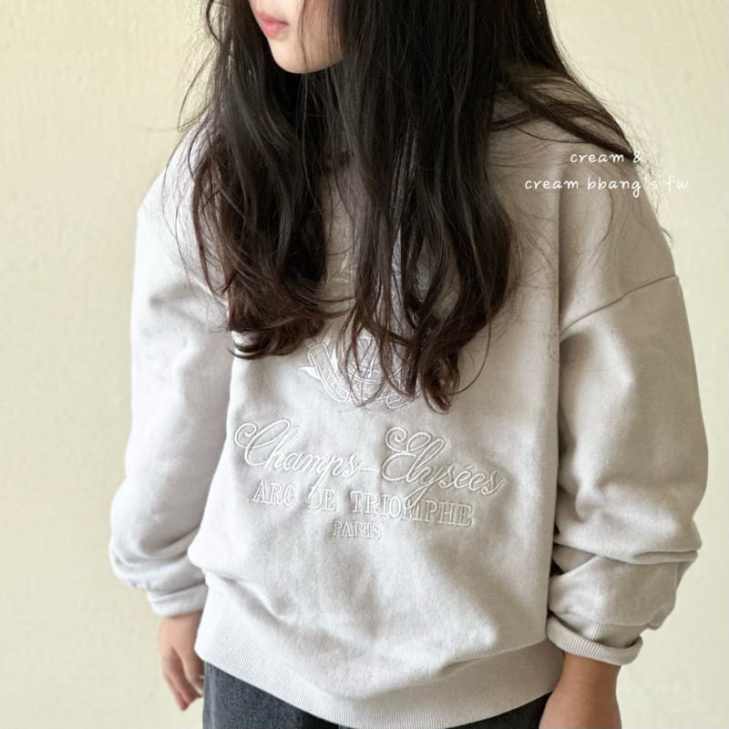Cream Bbang - Korean Children Fashion - #childofig - Paris Embroidery Sweatshirt - 2