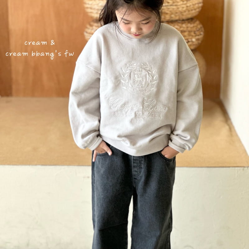 Cream Bbang - Korean Children Fashion - #childofig - Paris Embroidery Sweatshirt - 4