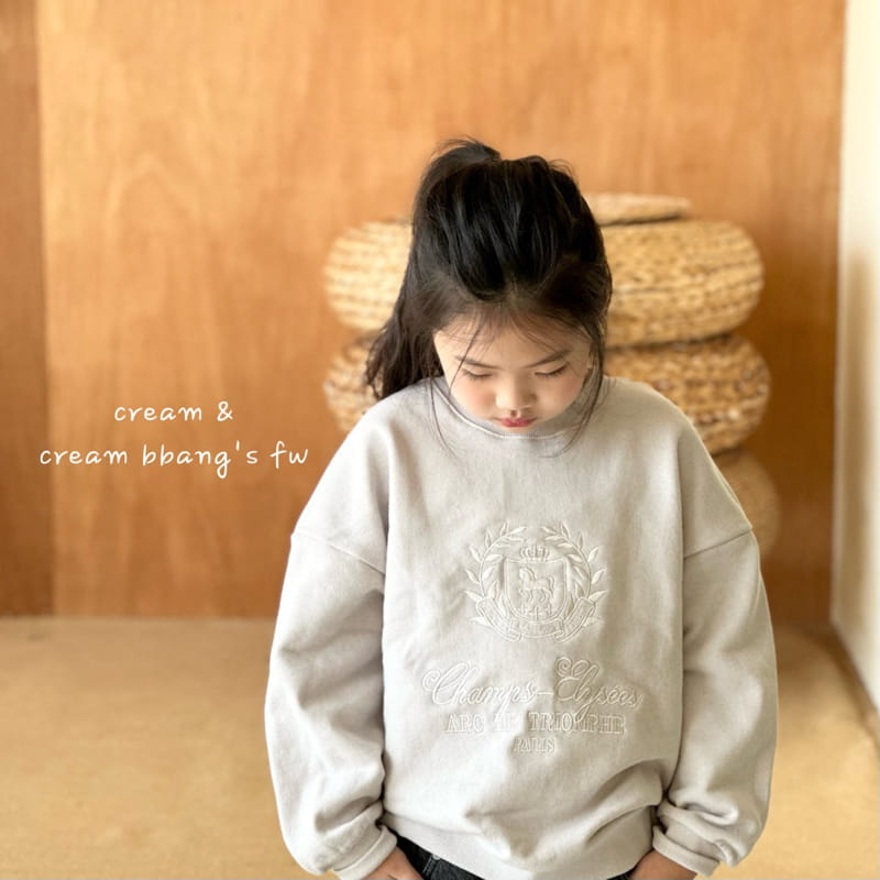 Cream Bbang - Korean Children Fashion - #designkidswear - Paris Embroidery Sweatshirt - 5