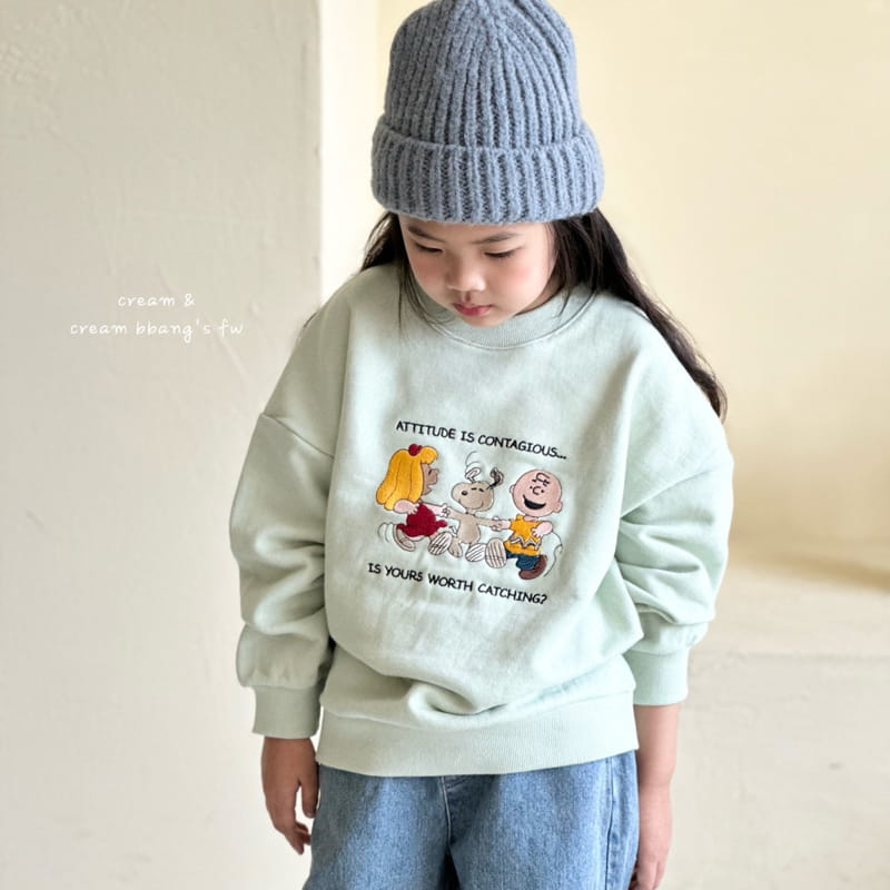 Cream Bbang - Korean Children Fashion - #designkidswear - U Us Embrodiery Sweatshirt