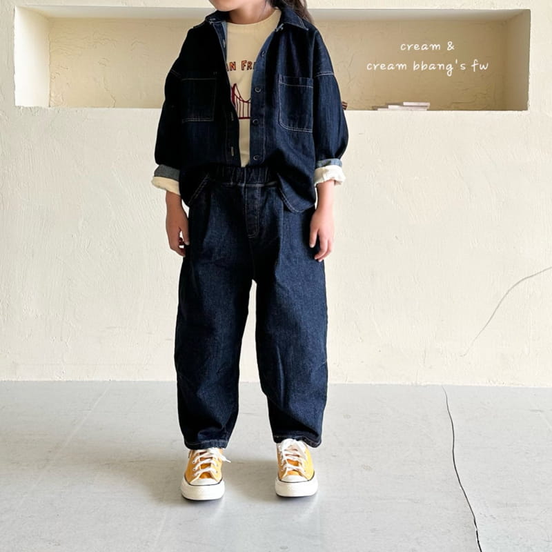 Cream Bbang - Korean Children Fashion - #discoveringself - Trend Denim Shirt - 3