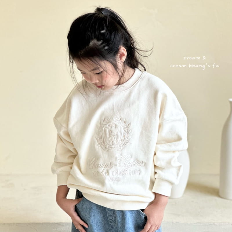 Cream Bbang - Korean Children Fashion - #fashionkids - Paris Embroidery Sweatshirt - 7