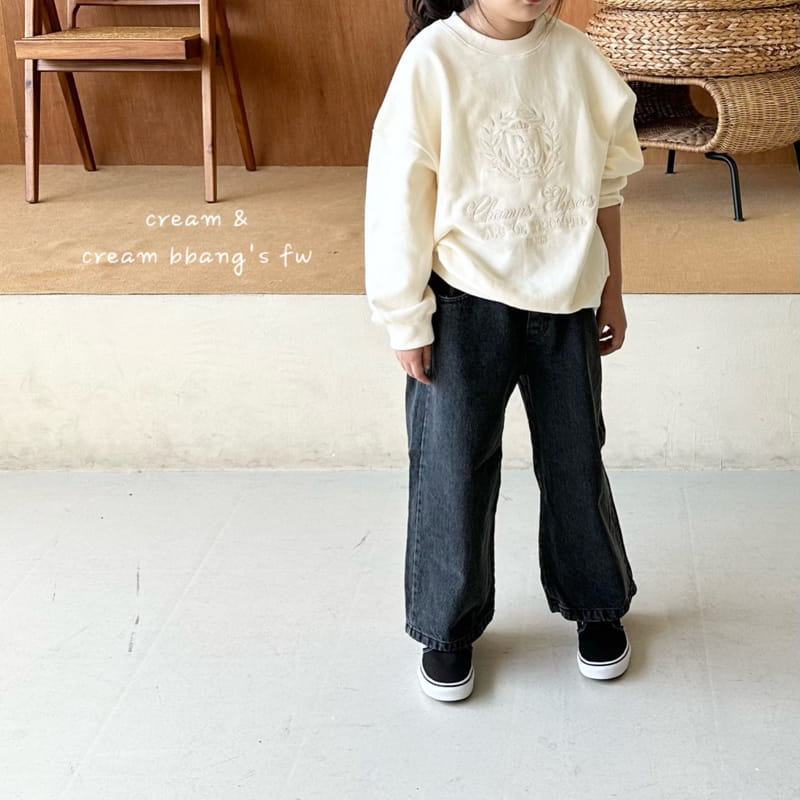 Cream Bbang - Korean Children Fashion - #kidsshorts - Paris Embroidery Sweatshirt - 8